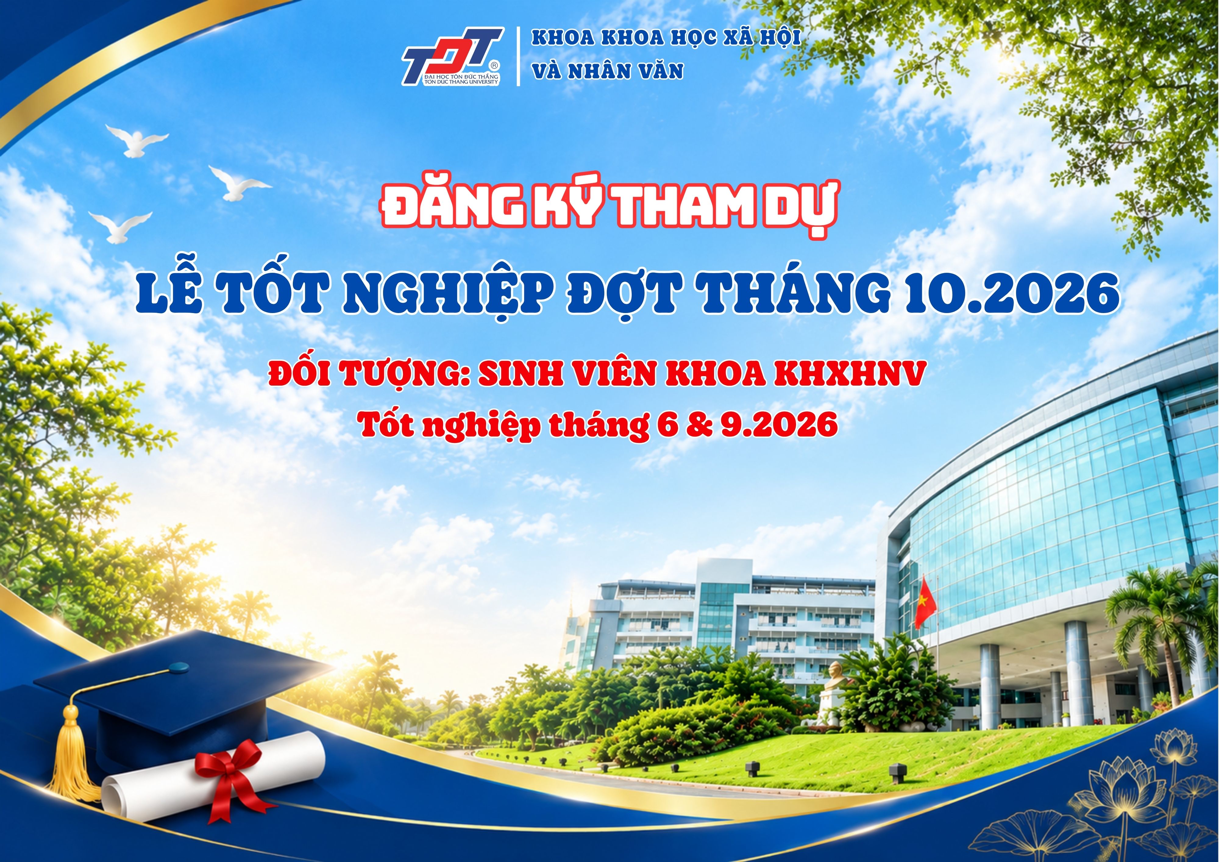 THÔNG BÁO ĐĂNG KÝ THAM DỰ LỄ TỐT NGHIỆP - Đợt Tháng 10.2026